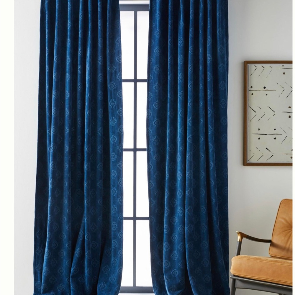 Anthropology Jaquard Chanille Curtain. 1 panel. Long.